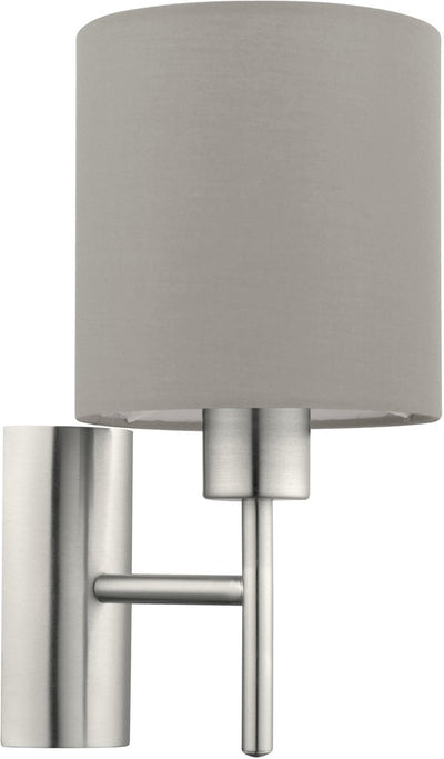Applique Eglo Pasteri - 1 lumière - 30,5 cm - tissu - gris, blanc
