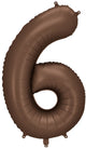 Partydeco ballon aluminium numéro 6 marron 86cm