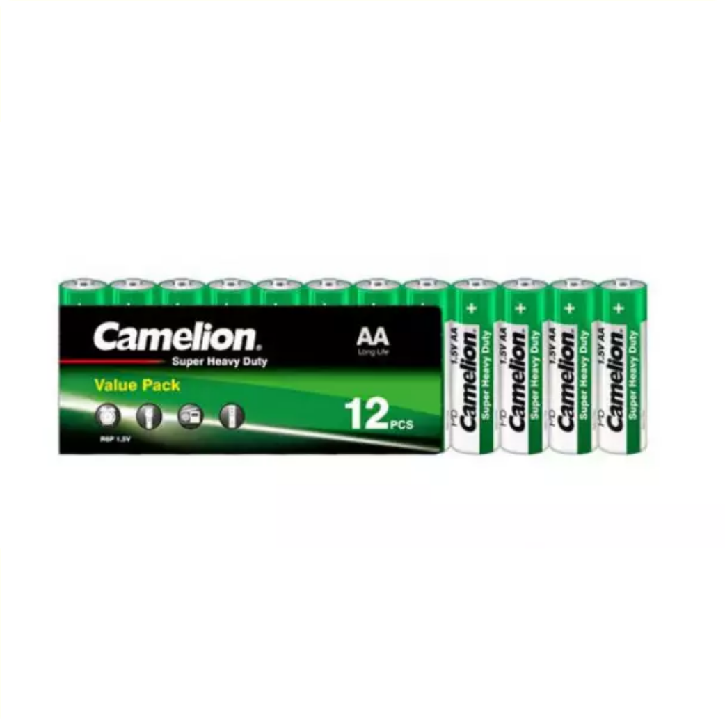 Camelion aa piles zink-carbone par 12