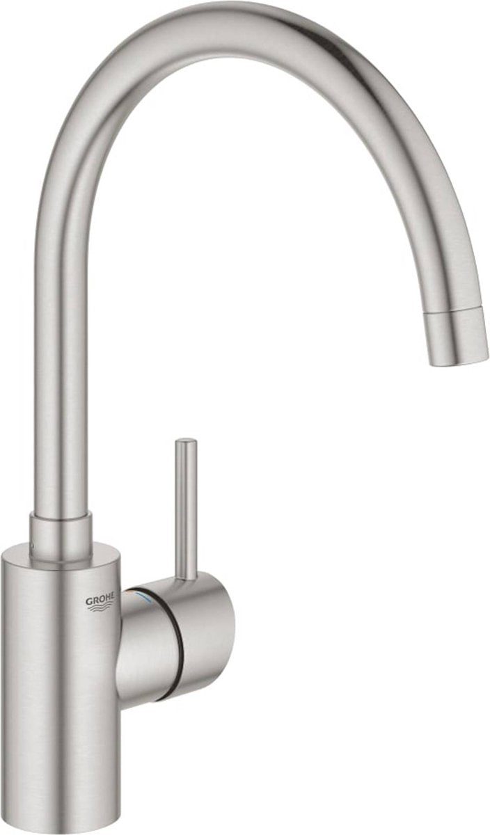 Robinet de cuisine Grohe concetto - bec pivotant - acier inoxydable (supersteel)
