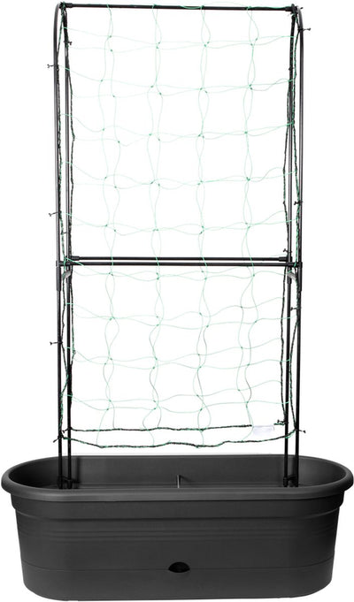 Elho green basics veggie wall 80 - bac de culture - jardinage vertical - plastique 100% recyclé - ø 77,5 x h 26,0 cm - noir vivant