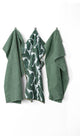 Tiseco torchons de cuisine essentiels, microfibre 40x60cm, set 3, vert pierre