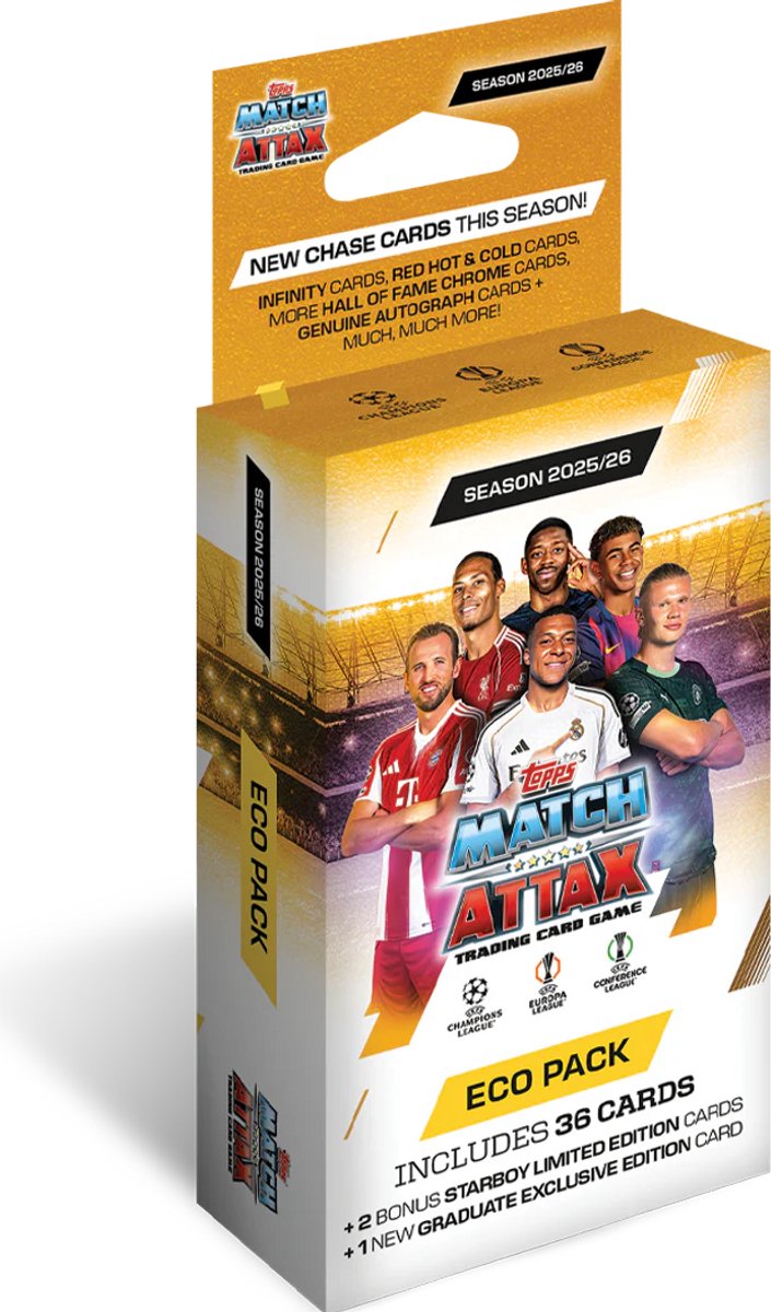 Topps Merlin uefa champions league match attax cartes à collectionner supplémentaires 2025 26 cartes à collectionner eco pack