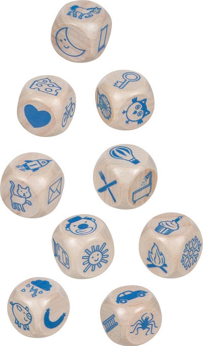 Jeu de dés Goki - histoires - 9 dés en bois - en boîte métal - 6 ans