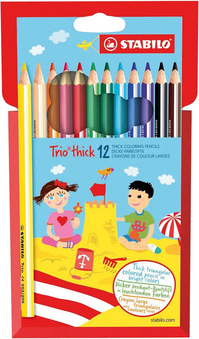 Crayons de couleur Stabilo trio épais 203 étui cartonné de 12 couleurs | 1 pièce