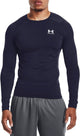 Under Armour UA HG Armour Comp LS-Blu chemise de sport pour homme - marine minuit - blanc