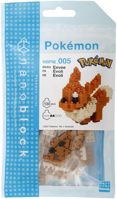 Bandai - nanoblock - eevee - pokémon - mini figurine en brique - jeu de construction - kit de construction de figurine eevee pokémon en pixel - nbpm005