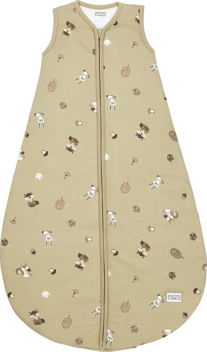 Meyco bébé animaux de la forêt gigoteuse ronde doublée - sable - 98cm - 2,5 tog