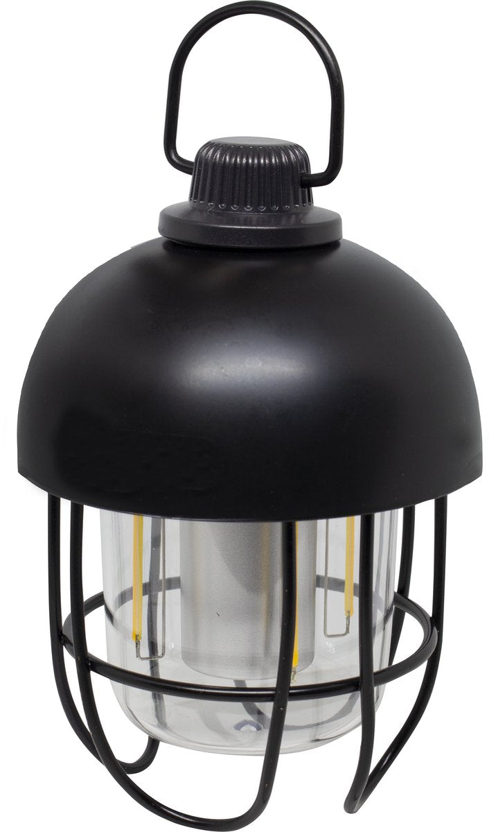 Lampe de camping rechargeable Eurotrail tivo - lampe de table - lampe suspendue - noir - lumière blanche et chaude - dimmable - conception robuste