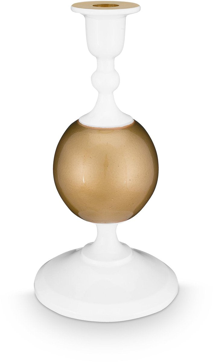 Pip studio chandelier sphère - bougeoir en métal - or blanc - 24cm