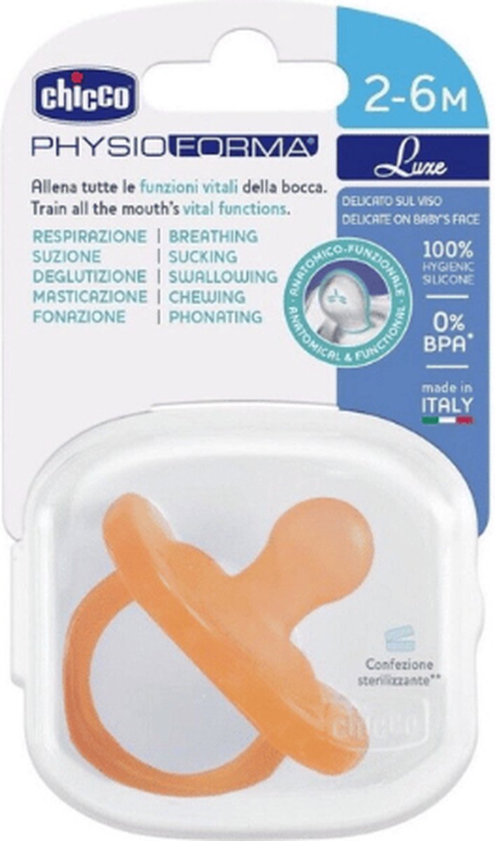 Chicco sucette physioforma luxe silicone orange 2-6m
