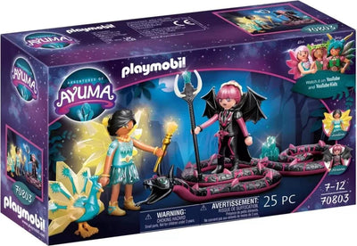 Playmobil Ayuma Crystal Fairy and Bat Fairy avec des animaux totém