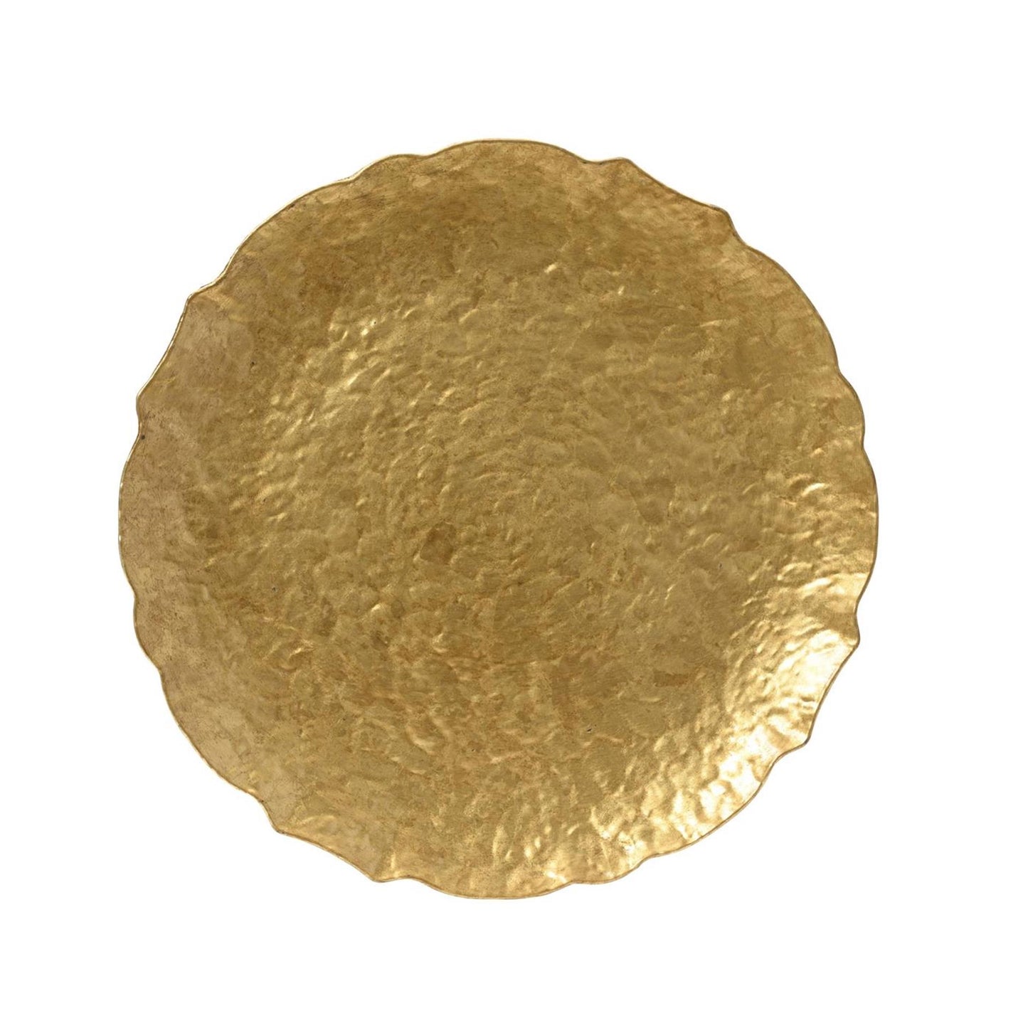 Decoris assiette décorative en plastique aspect percussion Ø33cm doré