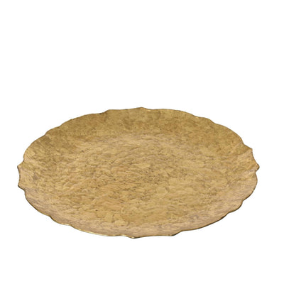 Decoris assiette décorative en plastique aspect percussion Ø33cm doré