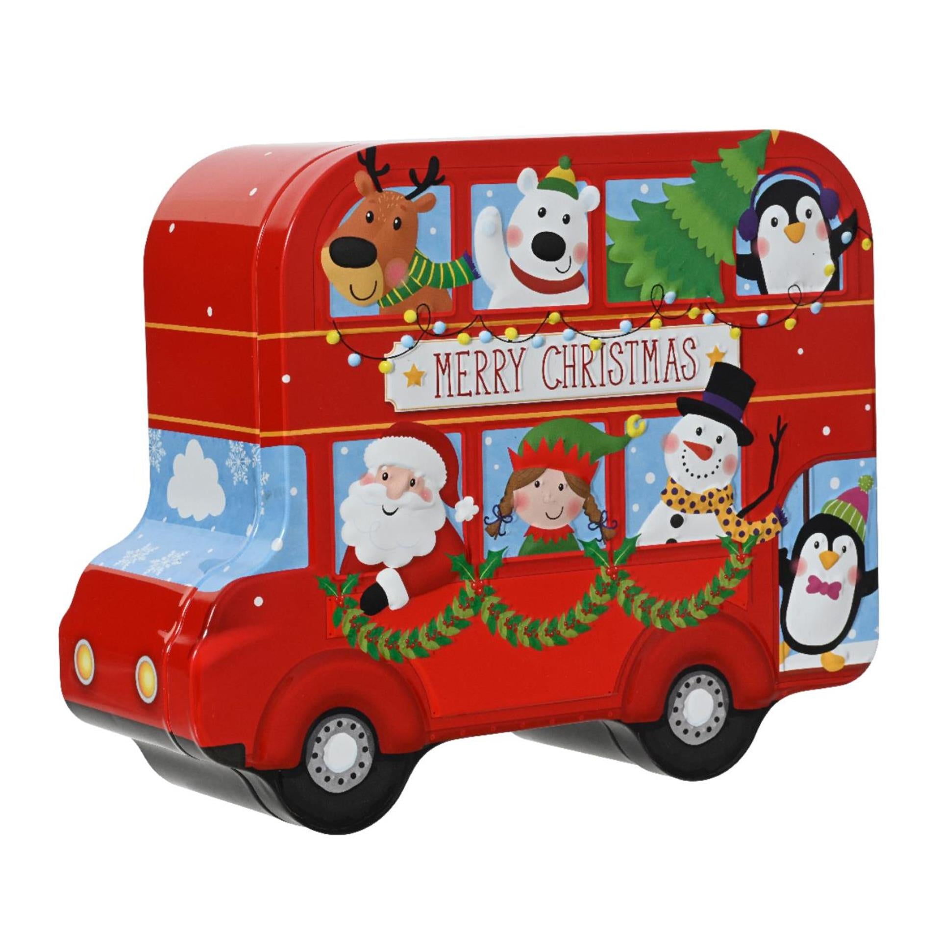 Boîte de rangement Decoris Bus de Noël 19x15,5x7cm
