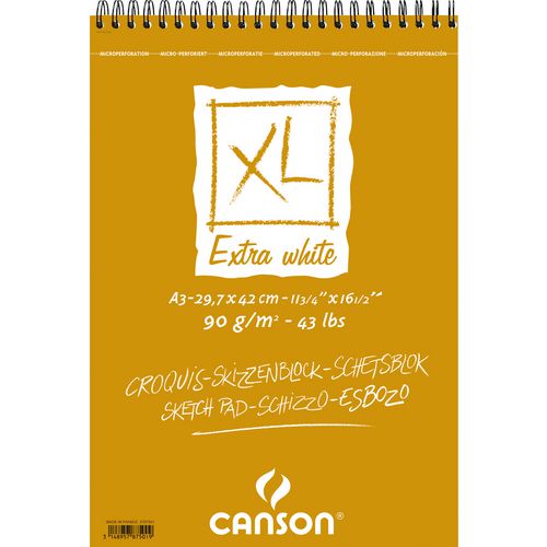 Bloc spirale canson 78501 a3 vierge blanc