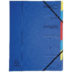 Dossier de tri exacompta 54072e 7 compartiments a4 bleu
