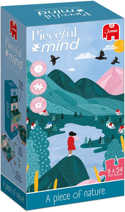 Jumbo Pieceful Mind - un morceau de nature - puzzle - 6 puzzles de 54 pièces - exercice de pleine conscience - cadeau relaxation - à partir de 14 ans