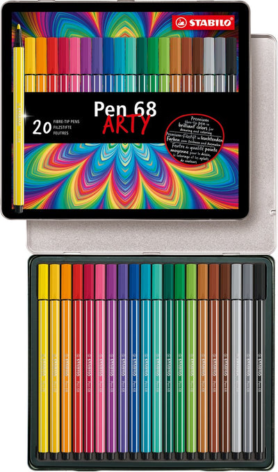 Stabilo Pen 68 en boîte en métal, 20kl.