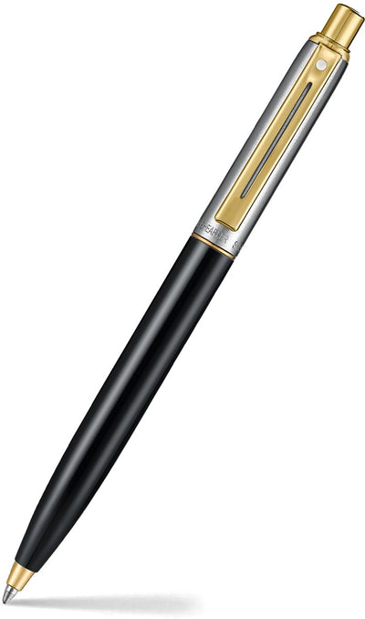 Stylo à bille Sheaffer - sentinelle 335 - noir brillant et chrome poli avec finition PVD dorée - sf-e233551