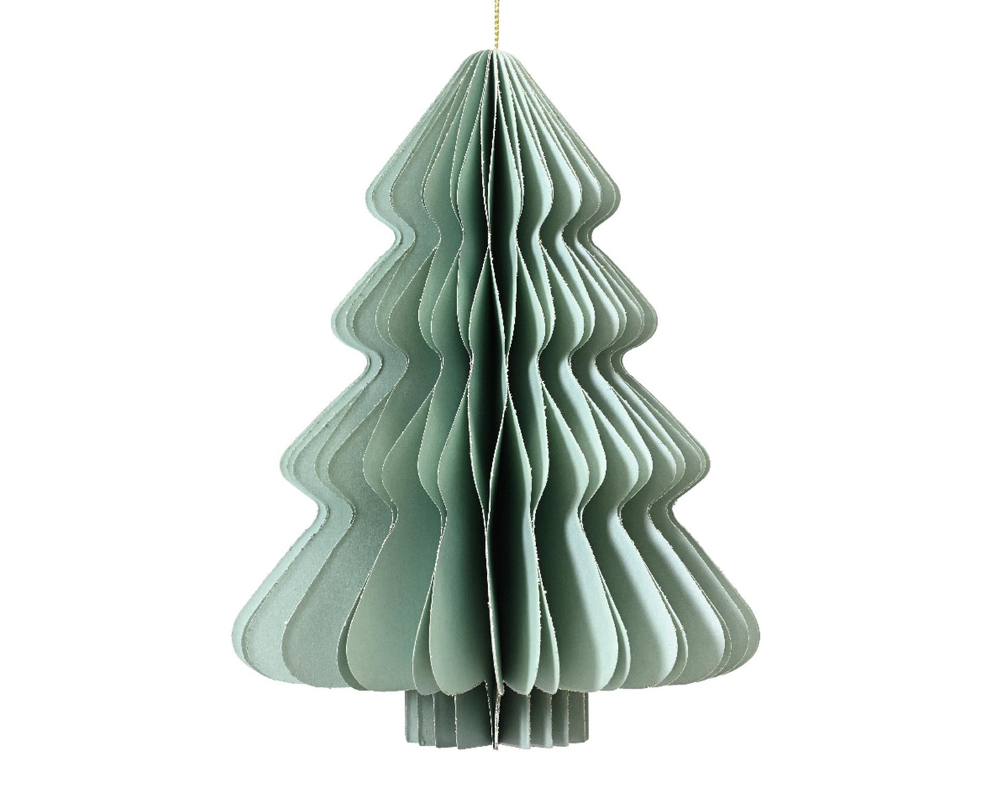 Decoris Pendentif de Noël Sapin de Noël papier vert 15cm