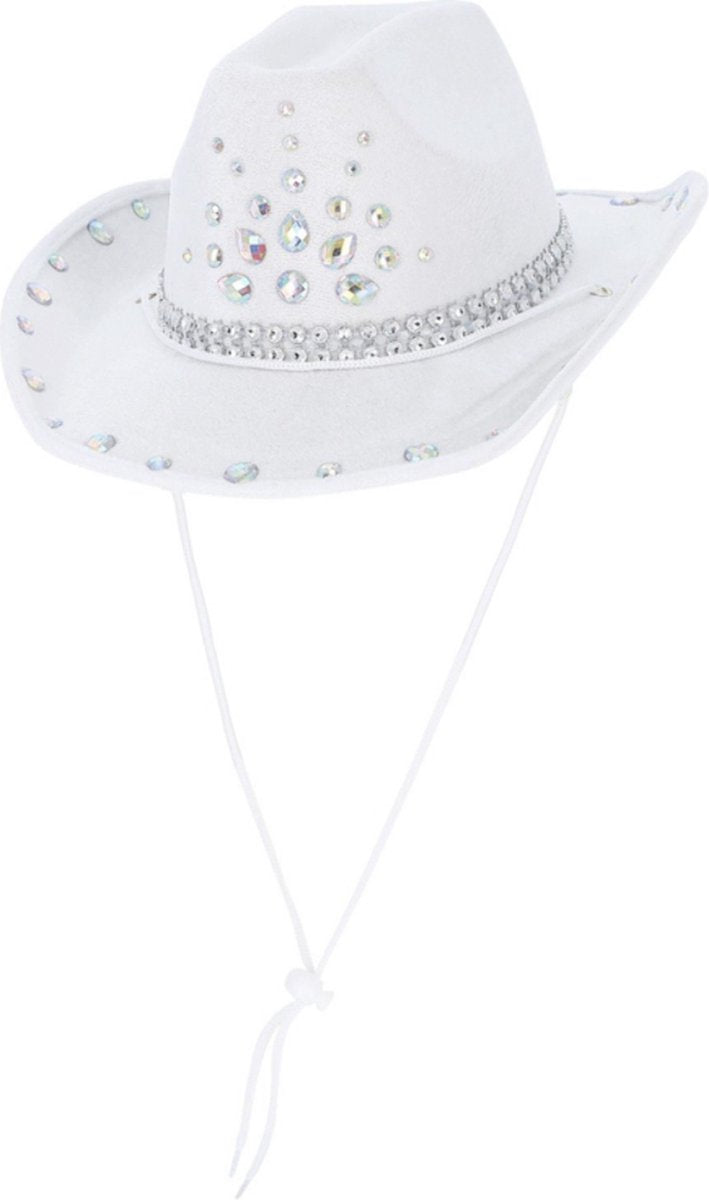 Smiffys chapeau de costume strass chapeau de cowboy blanc