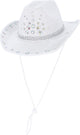 Smiffys chapeau de costume strass chapeau de cowboy blanc