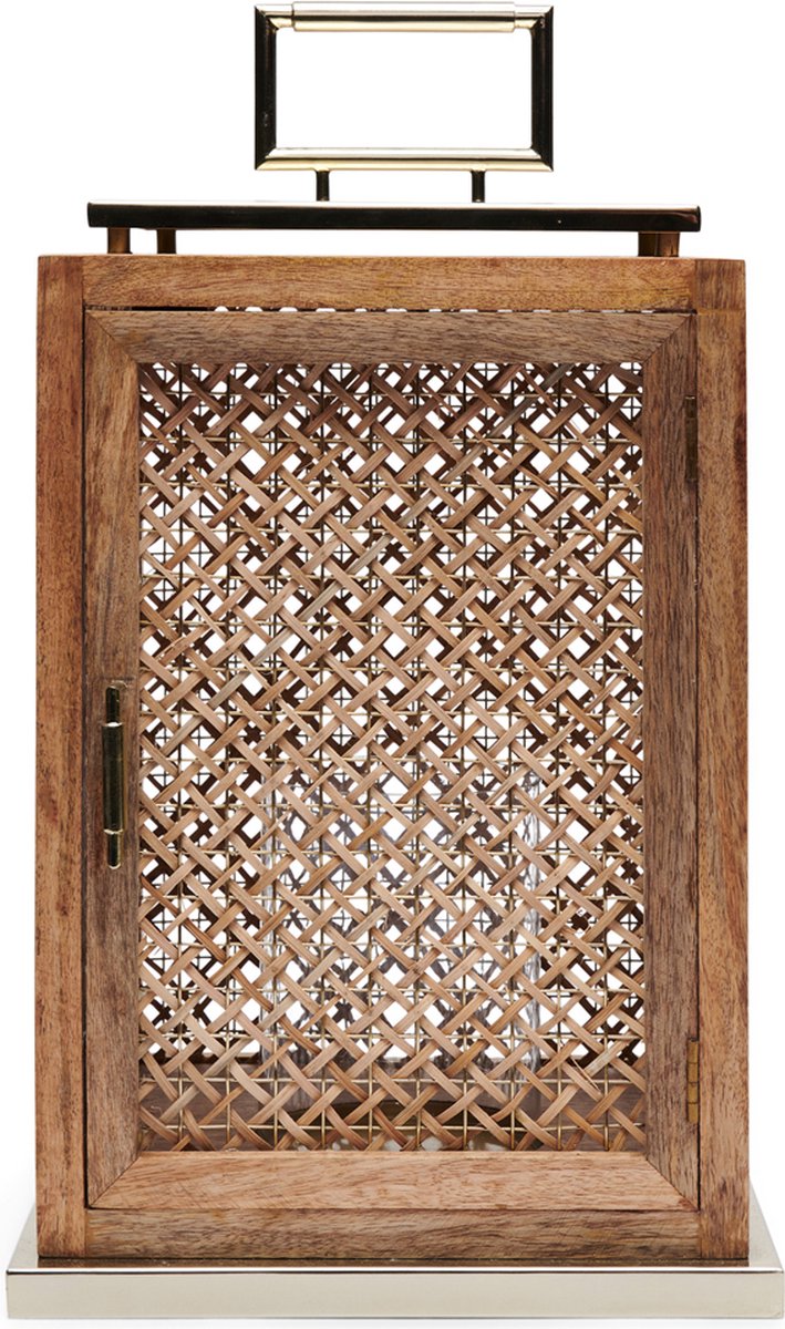 Lanterne Riviera maison, lanterne, bougeoir 0, pour intérieur - lanterne rm java - marron - rotin, bois