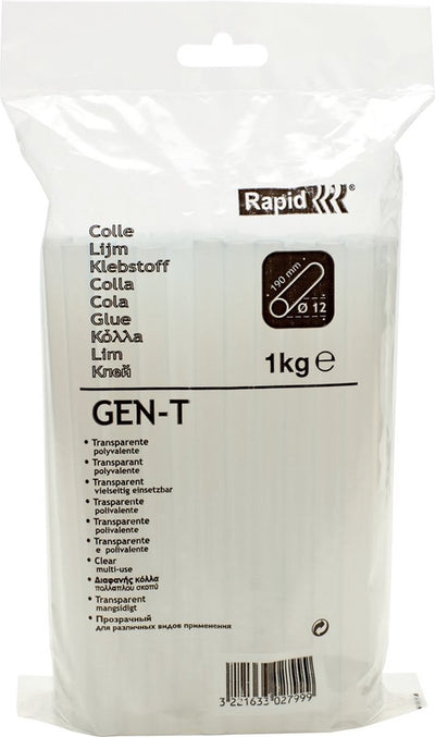 Rapid gen-t - bâtons de colle 12x190 mm - sachet de 1kg - transparent