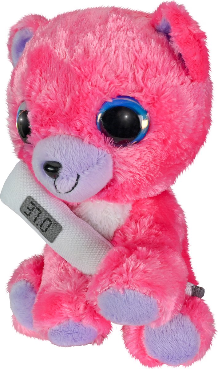 Lumo stars lumo get well ours rose avec thermomètre - classique - 15cm