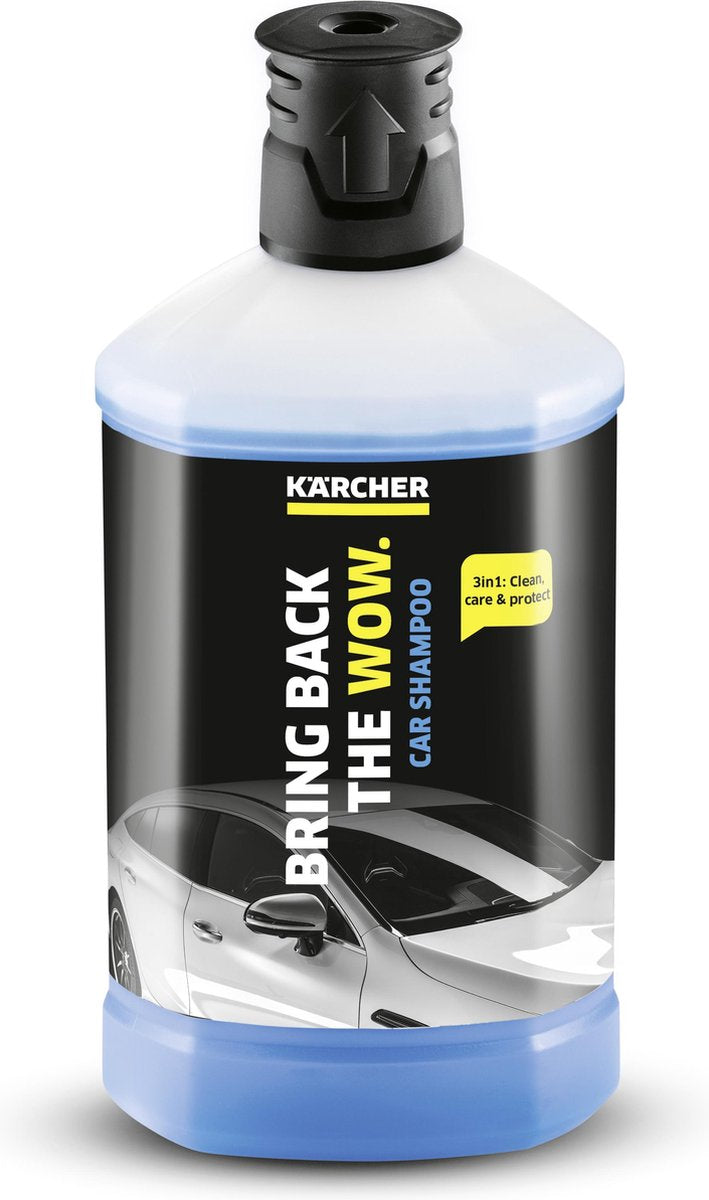 Kärcher shampooing pour voiture rm 610, 1 litre de produit de nettoyage plug 'n clean - nettoyeur haute pression - nettoyant 3 en 1 - véhicules