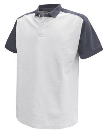 Polo Dassy Cesar coton blanc gris m