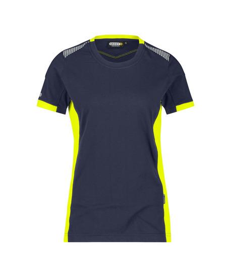 Dassy t-shirt tampico femme bleu nuit jaune fluo l