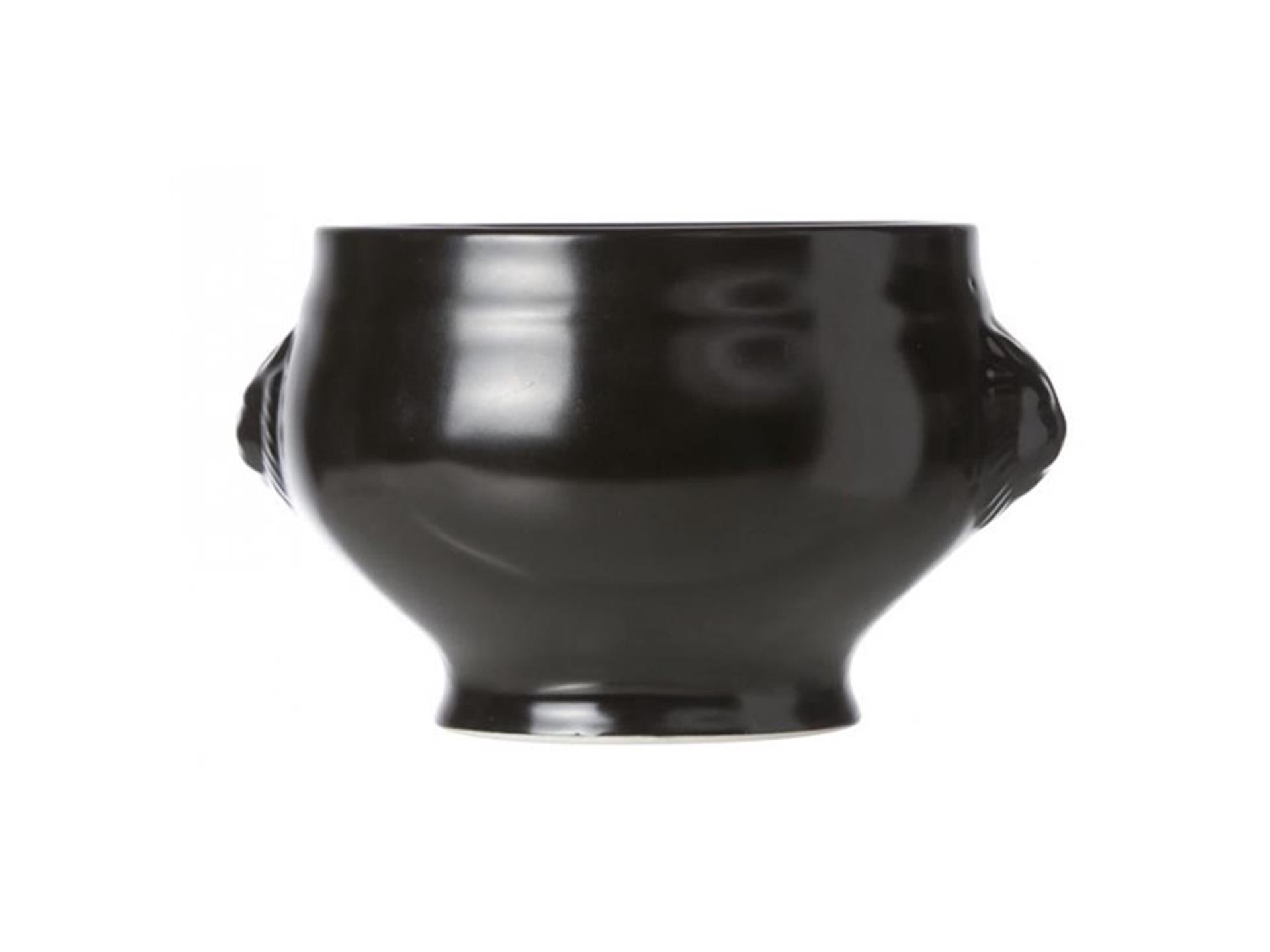 Soup Bowl Lion's Head Black