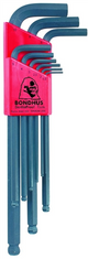 Jeu de clés hexagonales Bondhus blx9m long + rotule