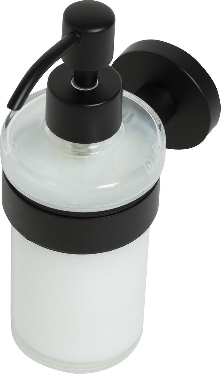 Distributeurs de savon Plieger Vigo – Distributeur de savon mural – Distributeur de savon suspendu – Distributeur de savon en verre – Garantie 10 ans – Noir