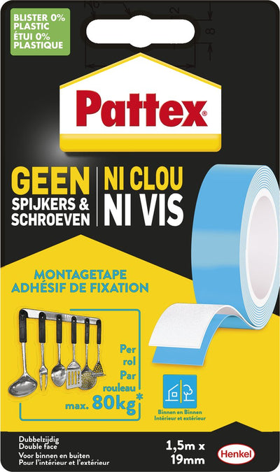 Pattex 1006953 - super ruban de montage 80kg | 12 pièces