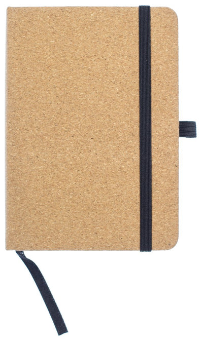 Carnet Kangaro - a6 - liège - avec trait - avec élastique, ruban et passant pour stylo - k-552321