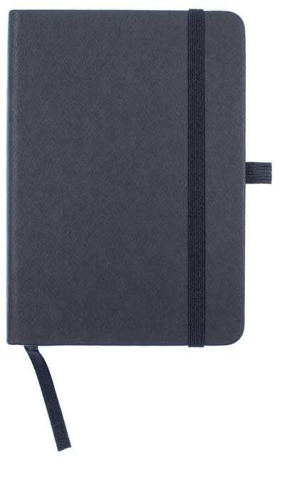Carnet Kangaro - a6 - noir - avec trait - avec élastique, ruban et passant pour stylo - k-552221