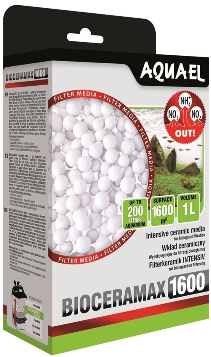 Aquael bioceramax ultrapro 1600 - média filtrant pour aquarium - contenu : 1000ml