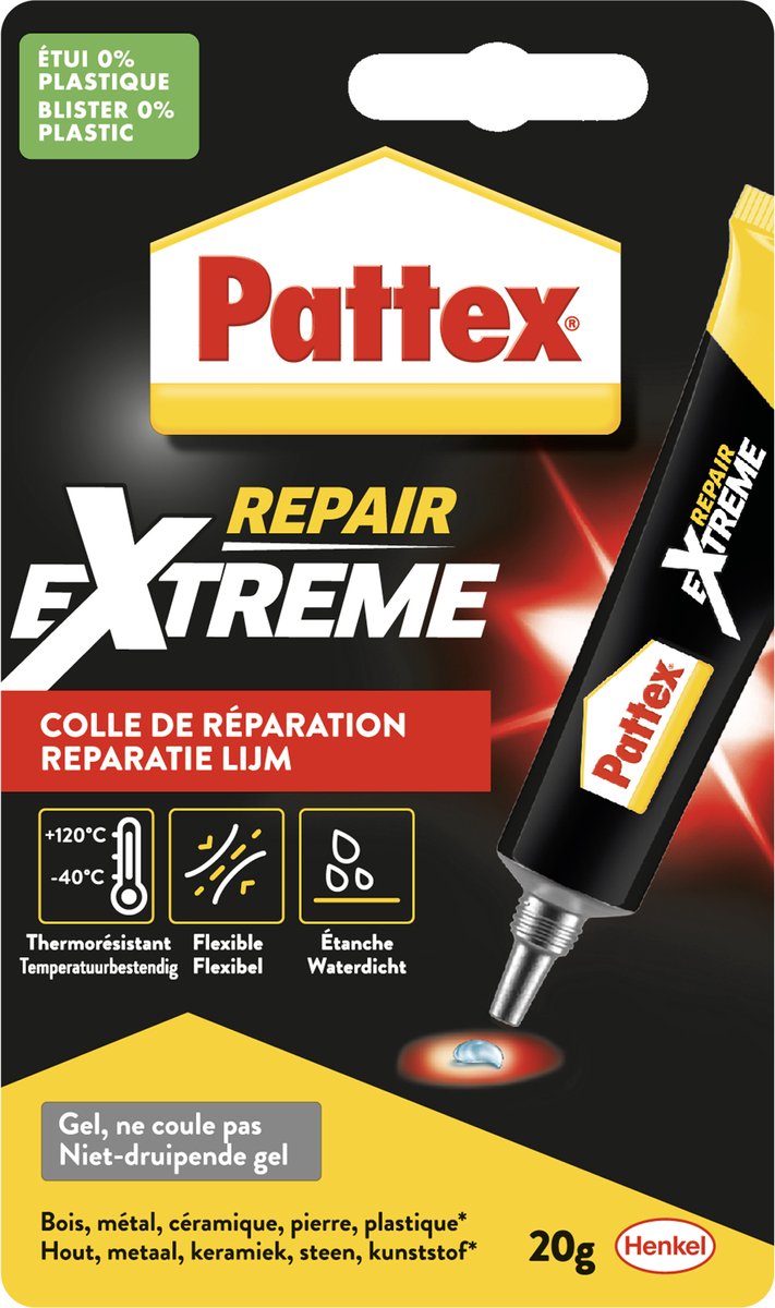Pattex 1002222 - Gel réparateur 100% 20g | 6 pièces