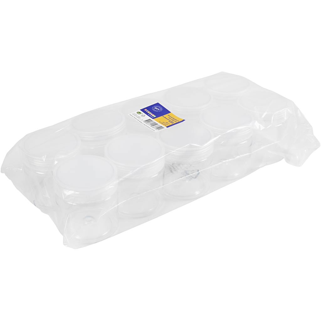 Pots de conservation en plastique Creativ company, h : 7 cm, d 6,5 cm, 180 ml, 10 pièces 1 boîte