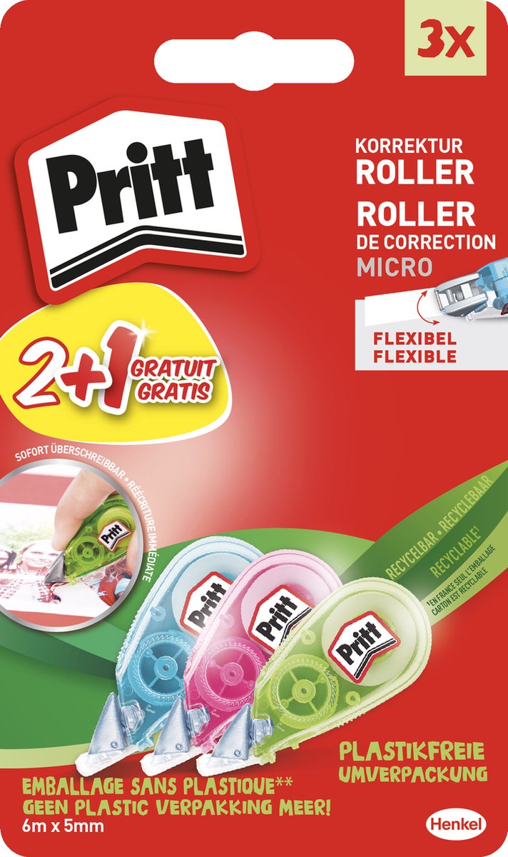Pritt micro rouleau correcteur 2pcs+1gratuit