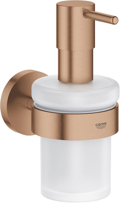 Distributeur de savon Grohe start avec support – montage mural – verre métal – 160 ml – coucher de soleil chaud brossé