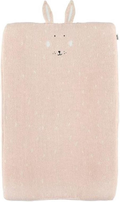 Housse Trixie pour matelas à langer - mrs. lapin - matelas à langer doux 70x45cm - 100% coton bio - rose