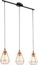 Lampe à suspension Eglo tarbes - e27 - 79 cm - cuivre noir