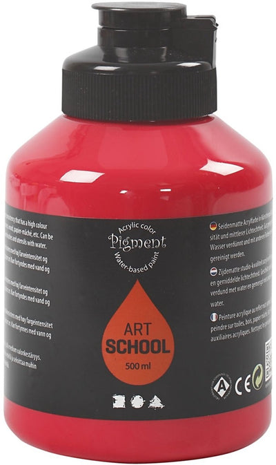 Peinture acrylique Creativ company, semi-brillante, semi-transparente, rouge primaire, 500 ml 1 flacon