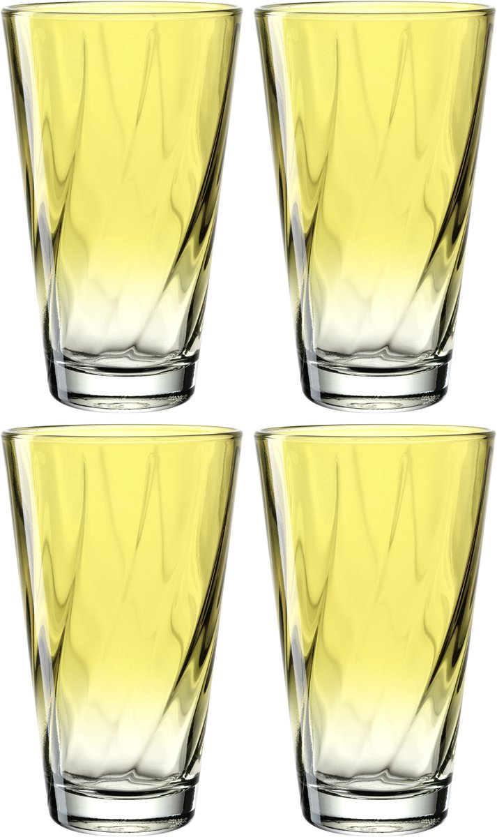 Verre à boire Leonardo twist 300ml jaune - set 4
