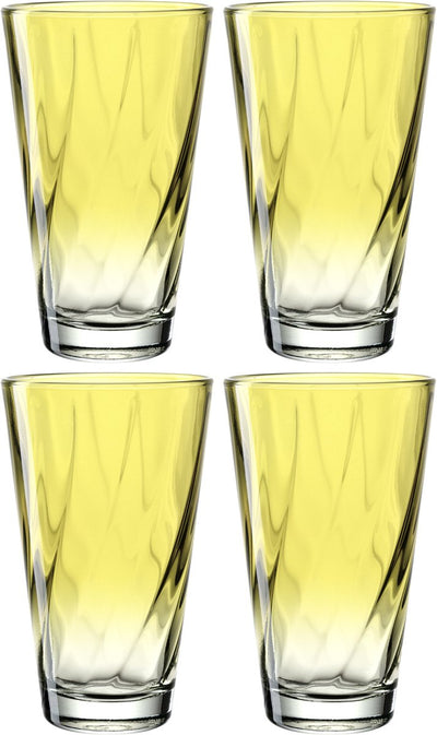 Verre à boire Leonardo twist 300ml jaune - set 4
