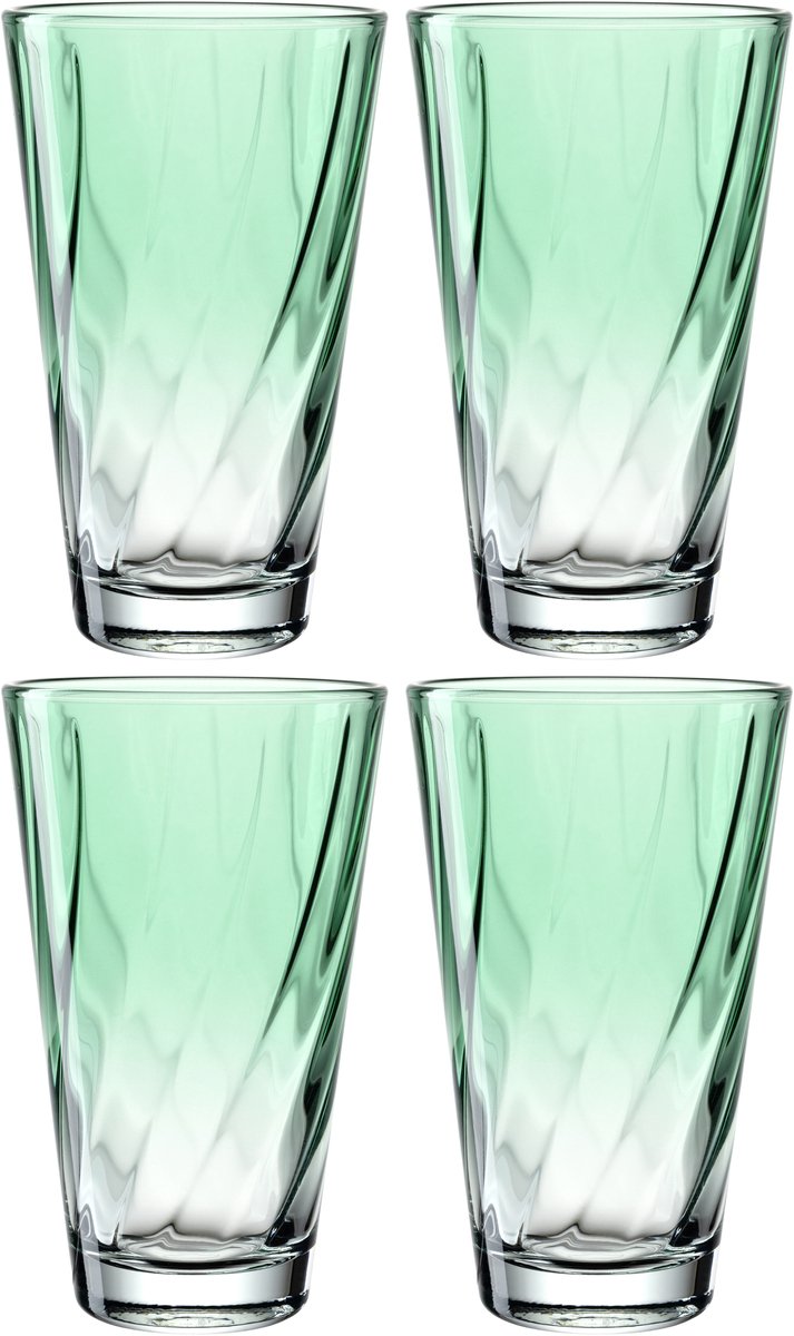 Verre à boire Leonardo twist 300ml vert - set 4